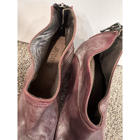 JP David Metallic Red Ankle Heel Shoes Size 40 EUC - Picture 3 of 6